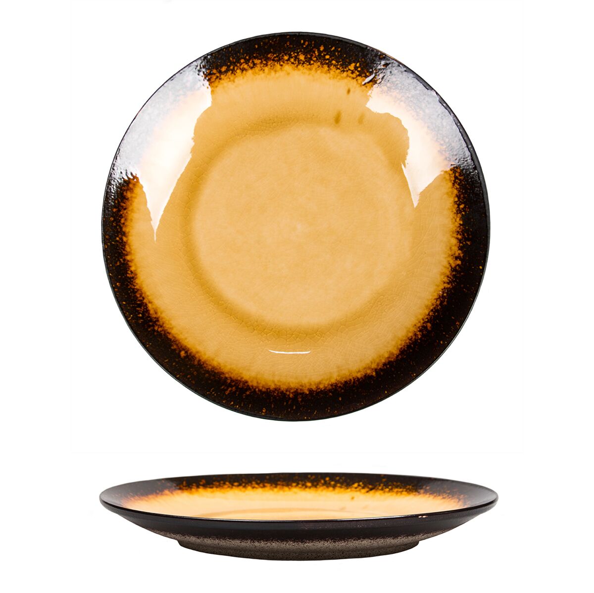 Тарелка d=230 мм, каменная керамика, Yellow Spider Silk Stockholm P.L. Proff Cuisine JM2302-YELLOW