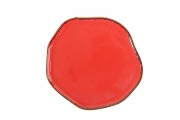 Тарелка волнообразная RED фарфор, d 210 мм, красный Porland 186421 красный