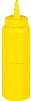 Емкость для соуса 375 мл. d=57 мм. h=218 мм. с крышкой желтая MGprof /1/24/