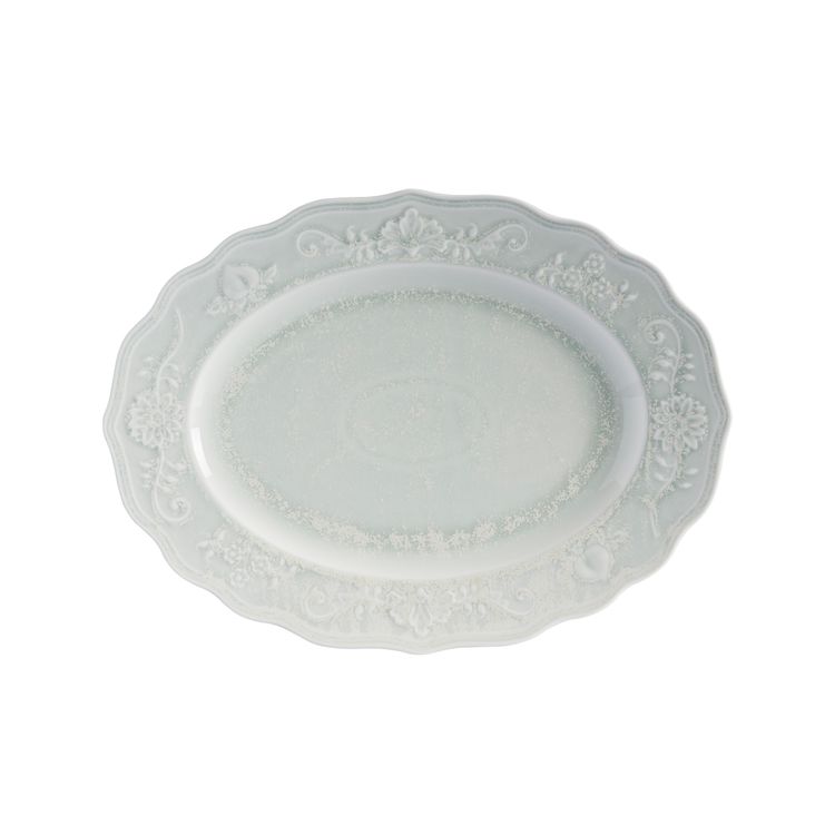 Блюдо овальное Ardena 370х275 мм. бело-голубая, волнистый край Bonna /1/6/ ARDBE37OV