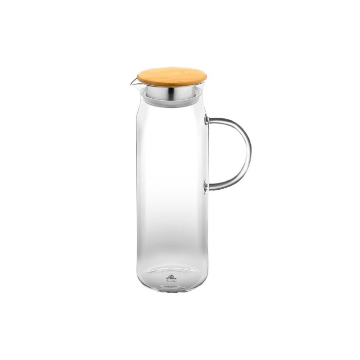 Кувшин Thermo Glass 1,5 л. с крышкой бамбук + сетка нерж Wilmax /1/18/ 888208
