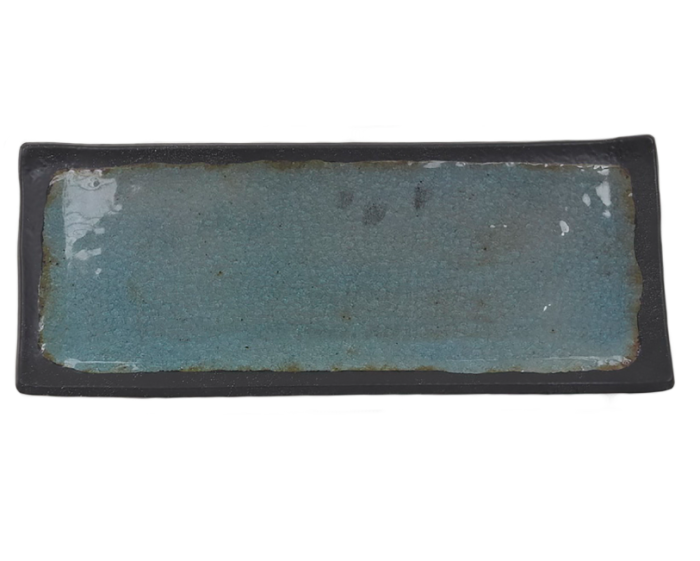 Блюдо 400х160х20 мм прямоуг. Turquoise black пластик меламин  JW55316