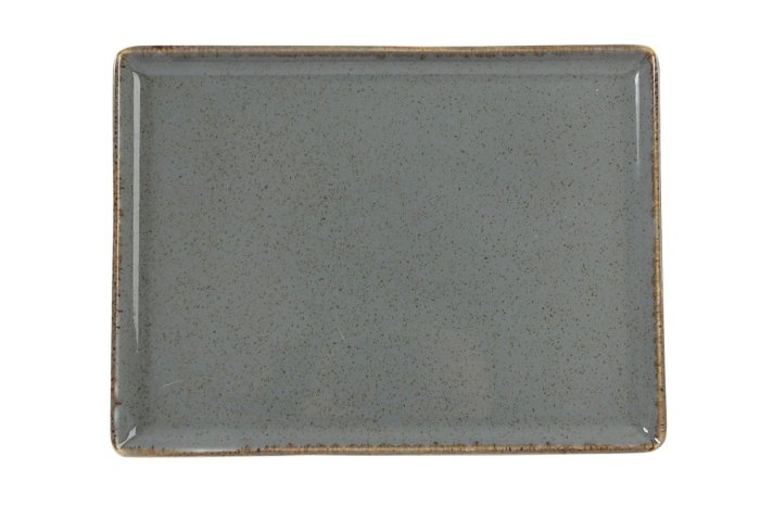 Блюдо прямоугольное Seasons DARK GREY 350х260 мм фарфор цвет темно-серый Porland 358835 темно-серый