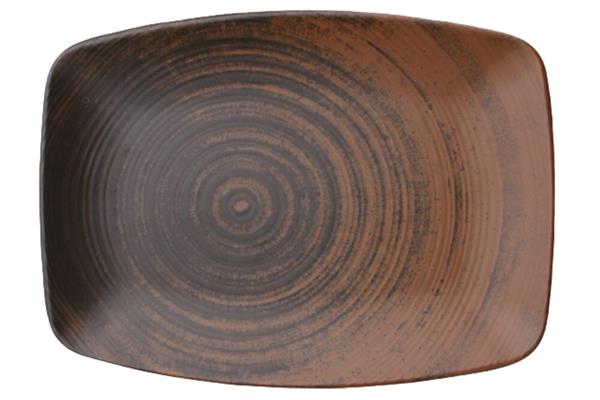 Блюдо прямоугольное BROWN фарфор, 320х230 мм, h 20 мм Porland 118432 LYKKE BROWN