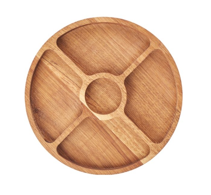 Менажница круглая 5 секций; дуб; D=250, H=25мм; деревян. PPwood Q526O-06N