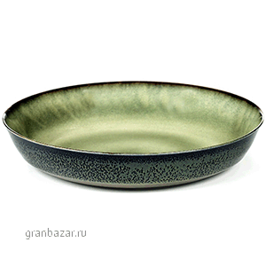 Блюдо глубокое; керамика; D=21,H=4см; болотн.,синий Serax B5116143