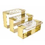Подставка Hotelware фуршетная стойка 350х205 мм h210 мм прямоуг. металл золото + блюдо акрил P.L. Proff Cuisine FRR 4700 G