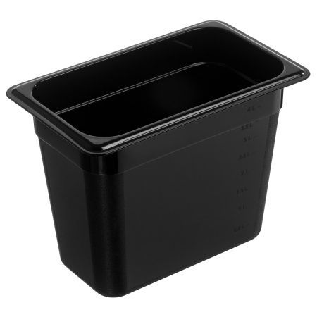 Гастроемкость 1/4 h=200 мм. 265х162 мм. 4,7 л. поликарб. черная Gastroplast /1/24/