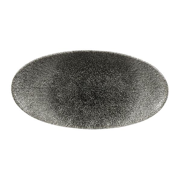 Блюдо овальное CHEFS без борта Studio Prints Raku 299х150мм Quartz Black Churchill RKBQOV301