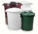 Бак пищевой 105 л. h=68 см. бордовый с крышкой, пластик. /1/10/