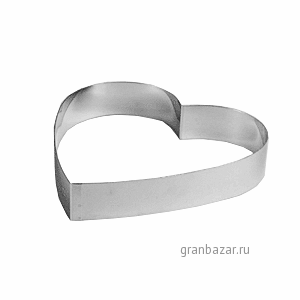 Форма конд. «Сердце»; сталь нерж.; D=18,H=4см; металлич. Paderno 47542-18