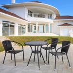 Обеденный комплект мебели из искусственного ротанга T282ANS/Y137C-W53 Brown 3Pcs