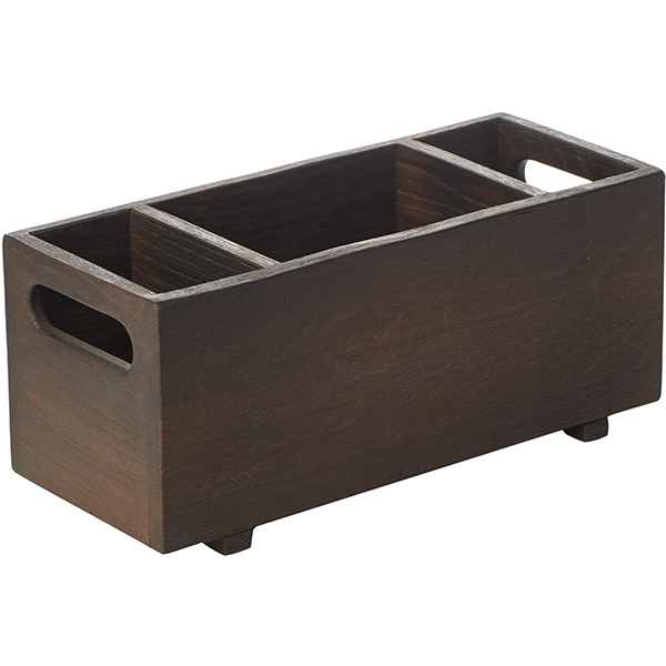 Органайзер 3 секции темный; дуб; H=12,L=30,B=12,5см PPwood Q822S-00O