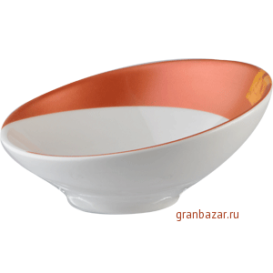 Салатник «Зен»; фарфор; 1л; D=25,H=12см; белый,оранжев. Steelite 9401 C626