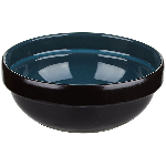 Тарелка; фарфор; 0,6л; D=155, H=60мм; черный, голуб. Борисовская Керамика ФРФ88800946