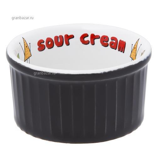Рамекин 100мл Oxford, цвет черный с декором 