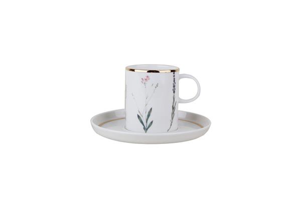 Кофейная пара BOTANICAL фарфор, 80 мл., белый Porland 21CP08 BOTANICAL