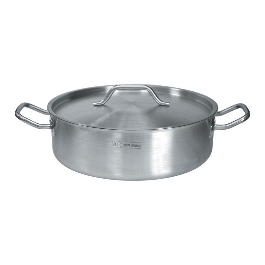Кастрюля низкая с крышкой 16 л, 400х130 мм, нержавеющая сталь, P.L. Proff Cuisine CB-174016