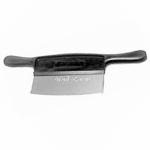 Скребок 2ручки; пластик,сталь нерж.; H=2,L=36.5/17,B=12см; черный,металлич. MATFER 100135