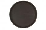Поднос прорезиненный круглый 350х25 мм коричневый Luxstahl 1400CT Brown