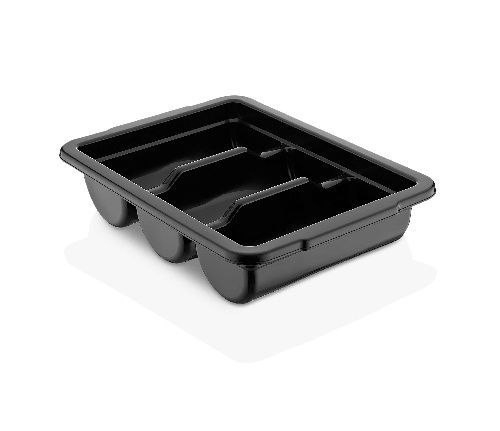 Емкость для столовых приборов Gastroplast 3 секции 400*290*95 мм. черная, п/п /1/12/ GK-03