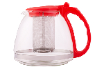 Чайник заварочный стекл 1,3л с фильтром красн TM Appetite F8130