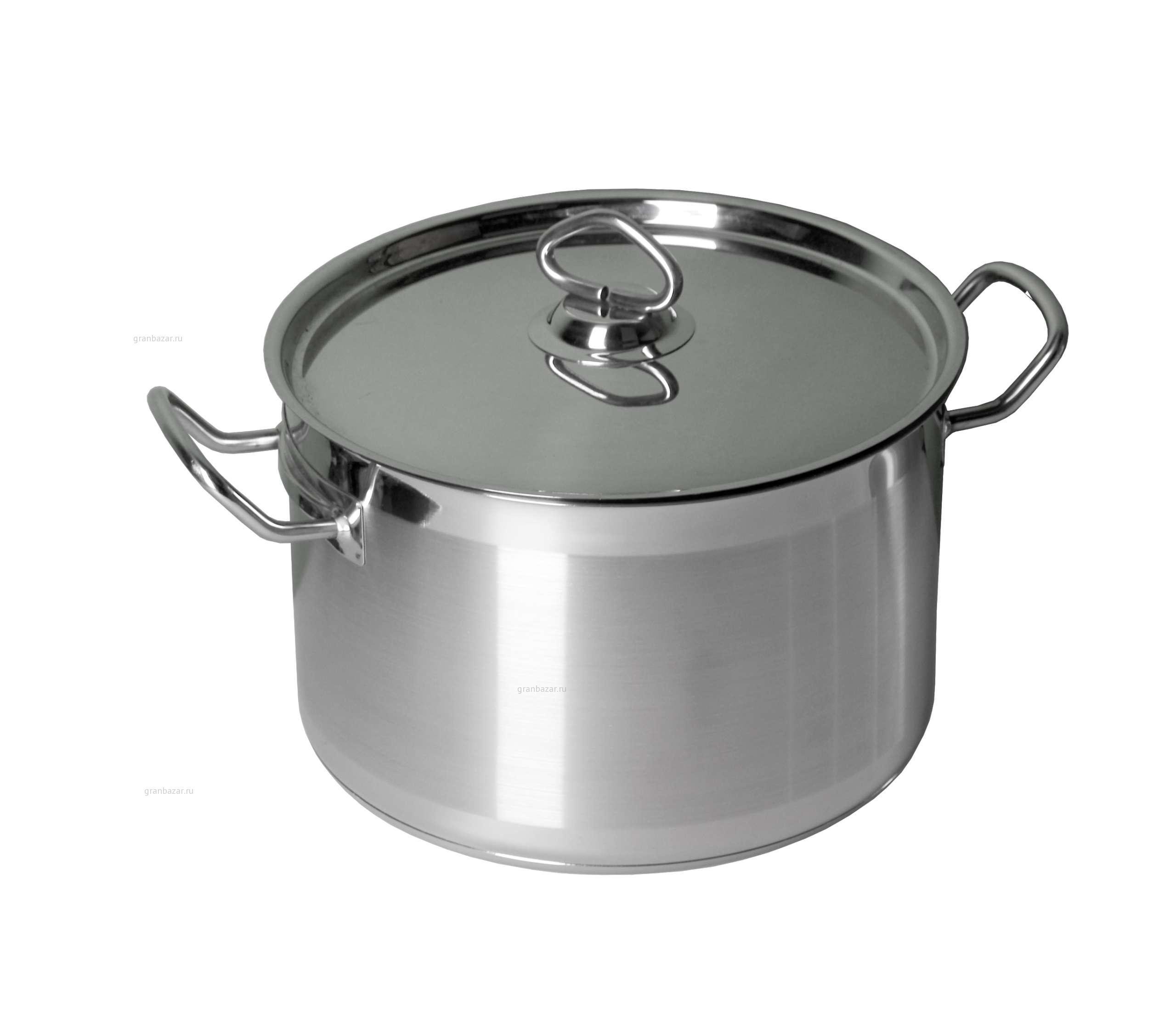 Кастрюля 9,0 л. нерж. d=275 мм двойное дно (индукция) с крышк. MGSteel /1/ (С22S170S) 19009