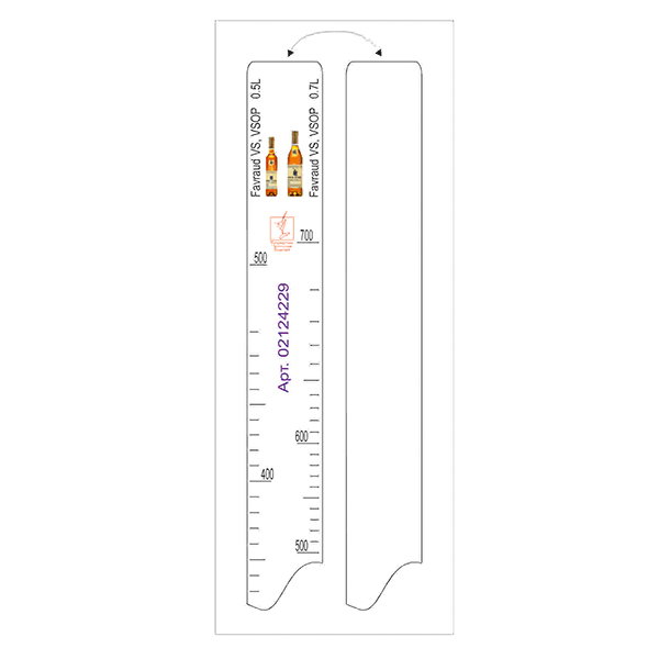 Линейка барная «Favraud VS, VSOP» 0,5, 0,7 л пластик, L=280, B=20 мм белый STEK