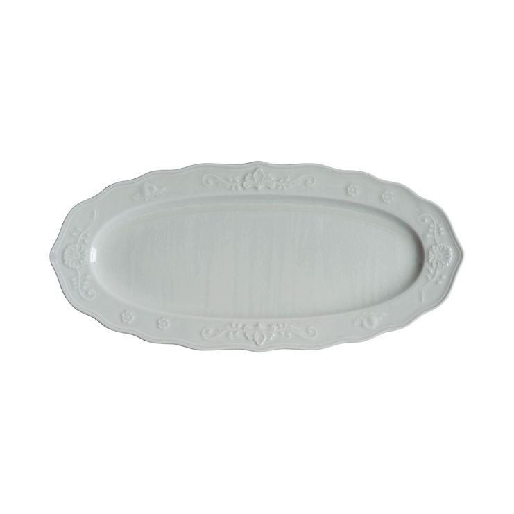 Блюдо овальное Ardena 360х165 мм. бело-голубая, волнистый край Bonna /1/6/ ARDBE36OV
