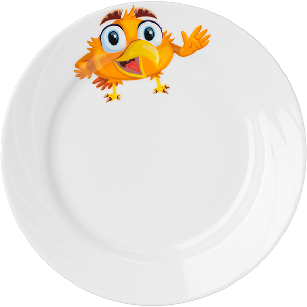 Тарелка мелкая "Радужные птички"; фарфор; D=200 мм; белый Добрушский фарфоровый завод 8С0749