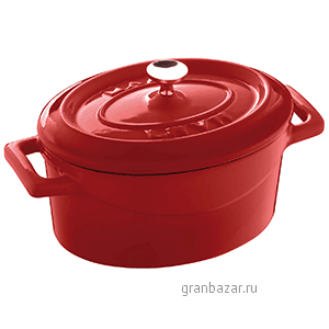 Горшок д/запекания с ручками; фарфор; 420мл; красный Paderno 44202R12