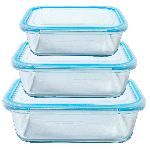 Набор контейнеров прямоугольных 3 предмета синие ТМ Appetite