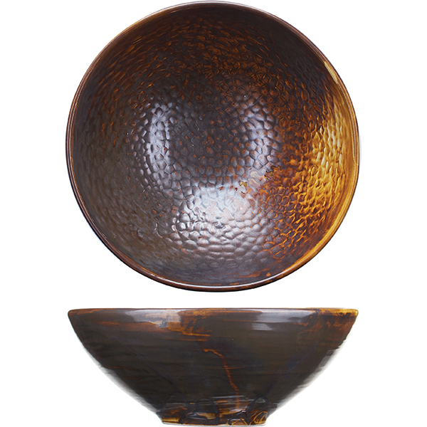 Салатник «Мак»; фарфор; 1л; D=205мм, H=80мм; медный Kunstwerk ZA0124-8-d