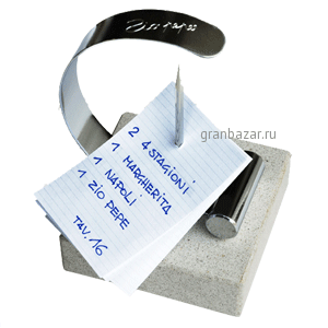 Накалыватель д/чеков;  нат.камень; сталь; H=15,L=10,B=10см; металлич.,белый Zio Pepe APCOM