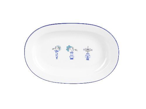 Блюдо овальное Vaso Piccolo 250 мм, кант синий, Porland DS11