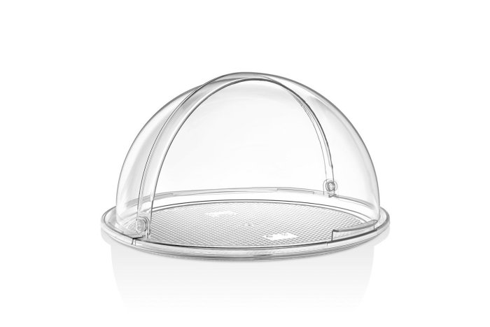 Поднос сервировочный d=385 мм. поликарбонат, прозрачный, с крышкой Roll-Top Gastroplast /1/