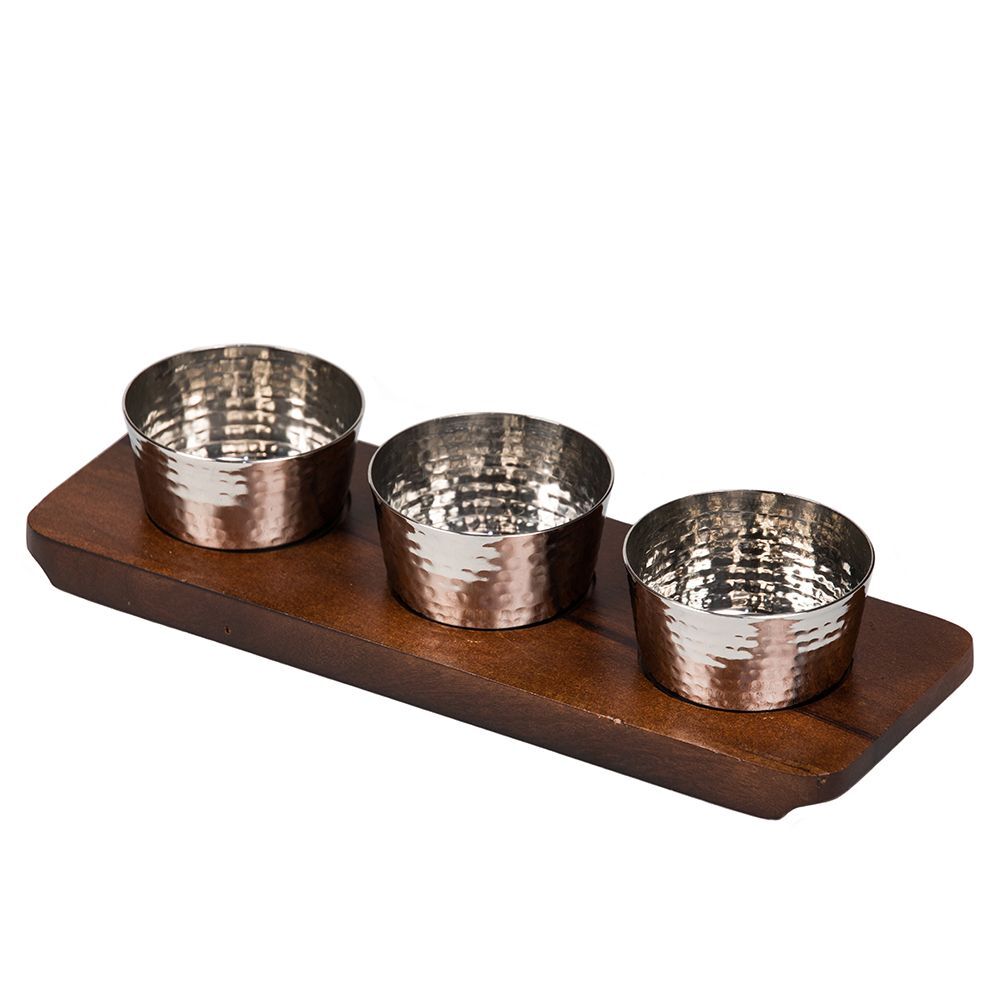 Сет сервировочный (дерев.подставка + 3 соусника по 100 мл), P.L. Proff Cuisine SG-82795(A)