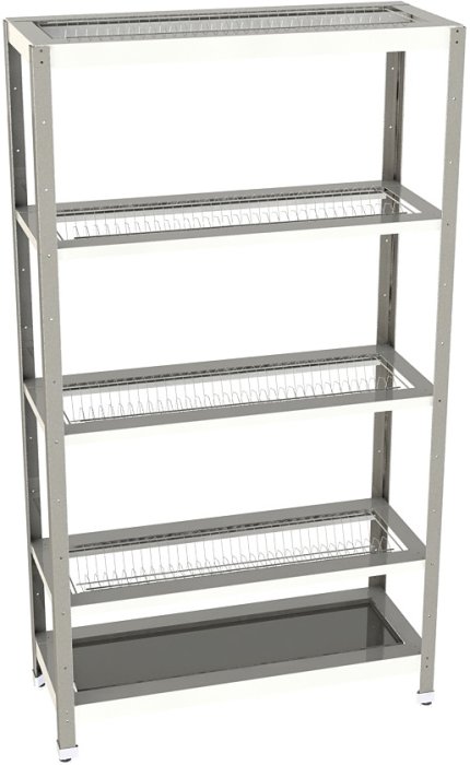 Стеллаж для сушки тарелок Restoinox СТПТ-10/4-ЭН высотой 1600мм.