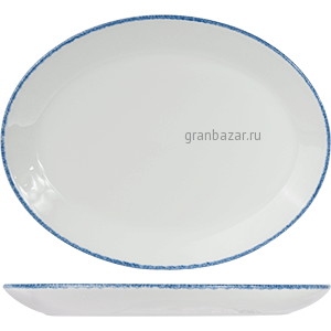 Блюдо овал. «Блю дэппл»; фарфор; H=2,L=34,B=27см; белый,синий Steelite 1710 0145