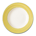 Тарелка Bahamas 2 круглая, борт желтый D=150 мм., плоская, фарфор RAK BAFP15D53