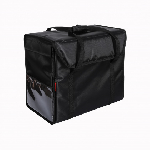 Терморюкзак 500х300х400 мм для обедов фольгированный чёрный с вентиляцией