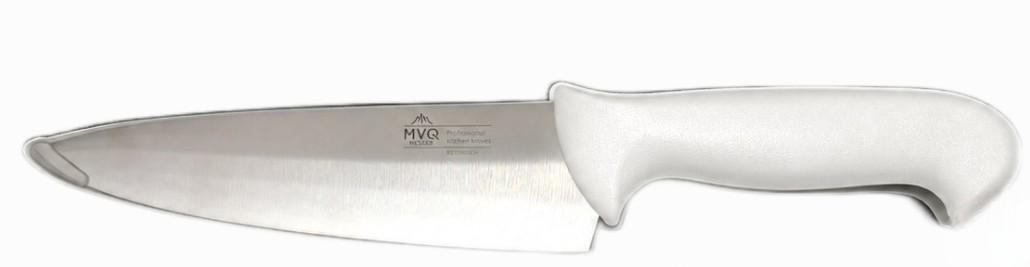 Нож поварской стандарт с цветной ручкой, белая ручка 250 мм MVQ MESSER KST25SWCH