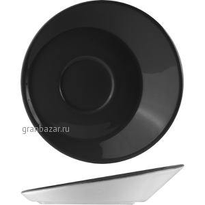 Блюдце «Даск»; фарфор; D=15.3,H=3.7см; черный,белый Steelite 9021 C636