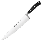 Нож поварской «Ривьера» сталь нерж.,полиоксиметилен; ,L=370/250,B=45мм; черный,металлич. Arcos 233700