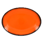 Тарелка Lea овальная 260х190 мм., плоская, фарфор, оранжевый RAK LENNOP26OR