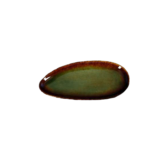 Блюдо овальное Corone Verde 255х115 мм фарфор синий+зеленый