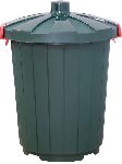 Мусорный бак темно-зеленый с крышкой Тара