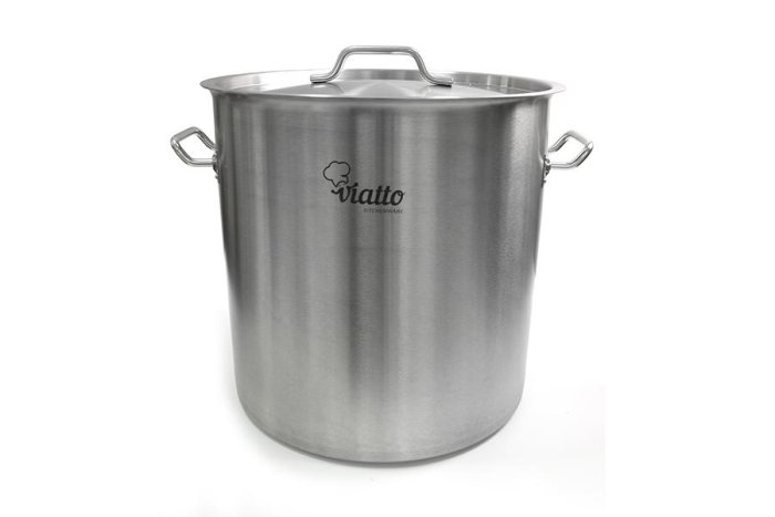 Кастрюля нерж с тройным дном 400х400 мм объем 50L с дв. ручками VIATTO 101307