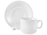 Чайная пара "Экспресс" 220мл белая фарфор d=79/140мм h=101мм ДФЗ 6C1628