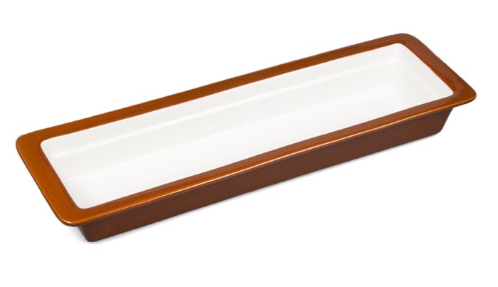 Гастроемкость 2/4-65 (525х160х650 мм), коричневый борт, фарфор, P.L. Proff Cuisine F2142C-W